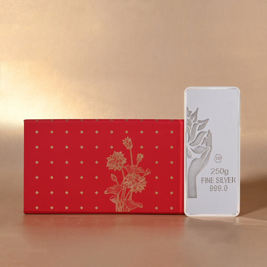 999 Silver 250 Grams Bar Banyan Tree Premium Gift Box