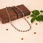 Beaded Rudraksha Silver Chain