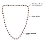 Beaded Rudraksha Silver Chain