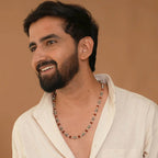 Beaded Rudraksha Silver Chain