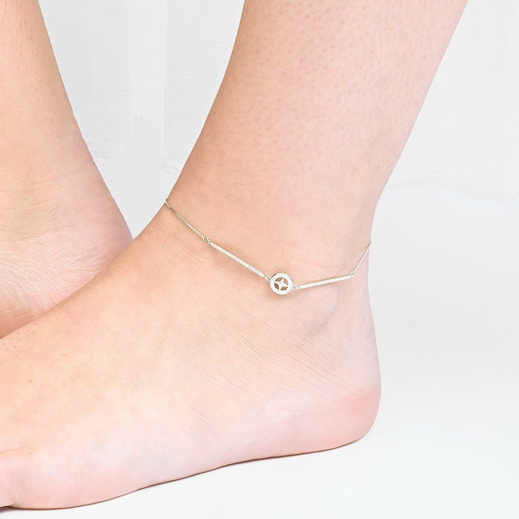 Aurora Star Silver Anklet