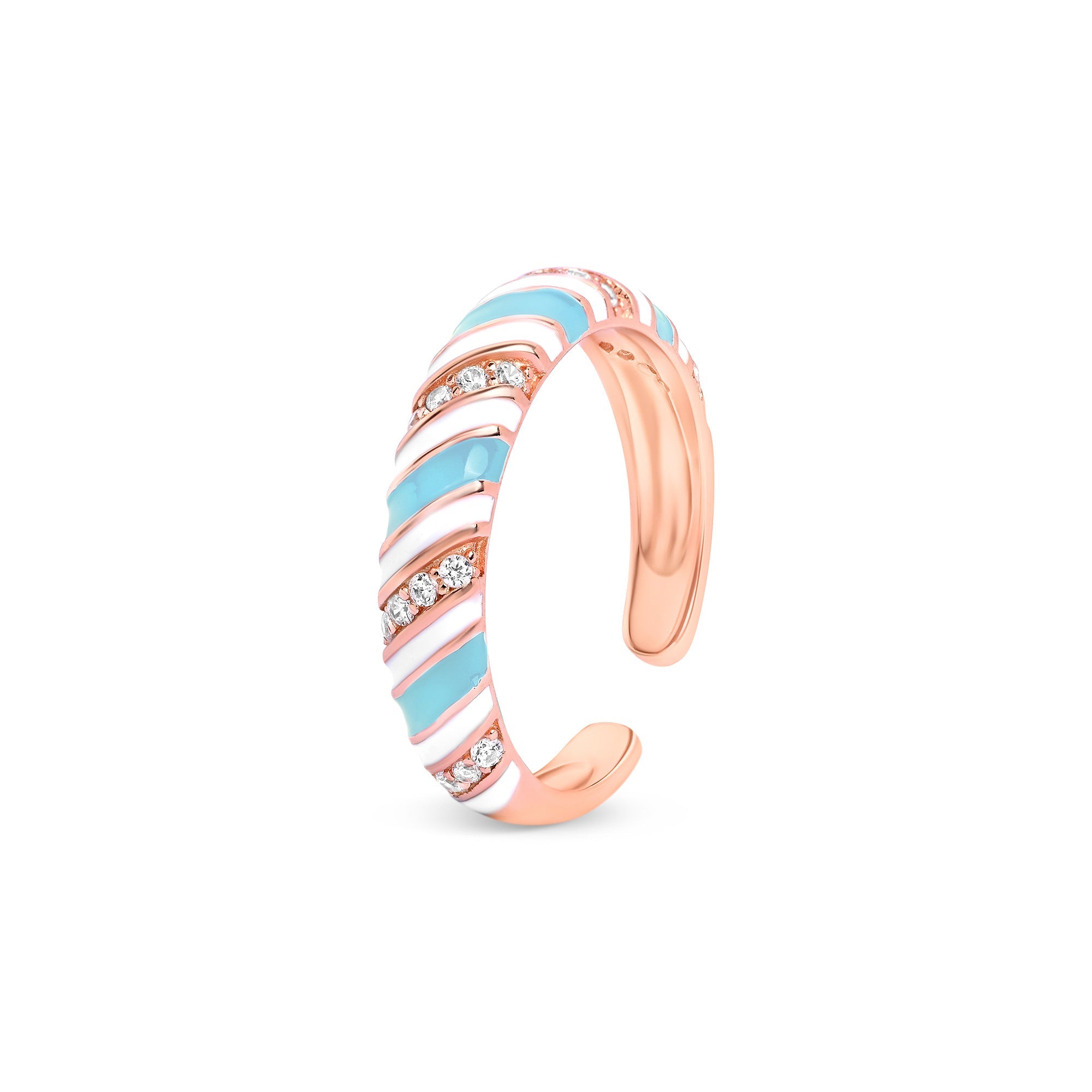 Candy Swirl Silver Toe Ring