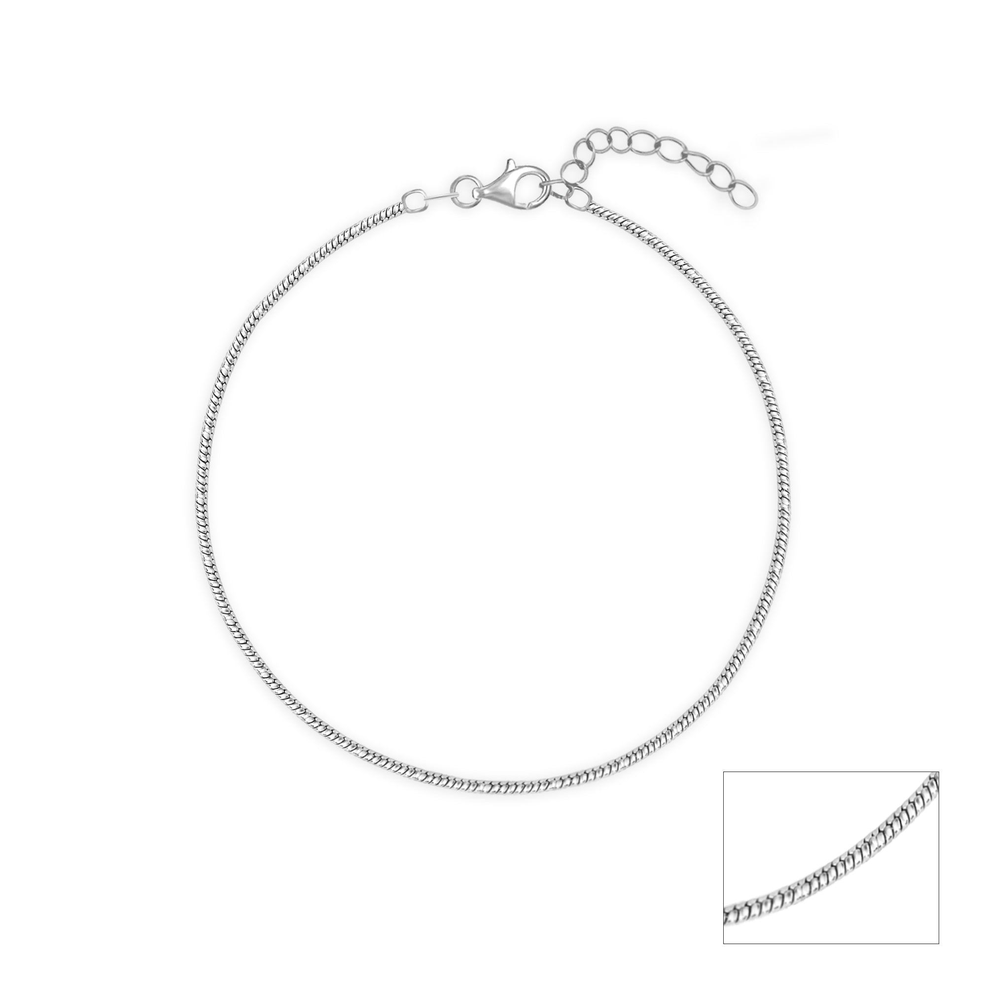 Classic Twist Silver Anklet