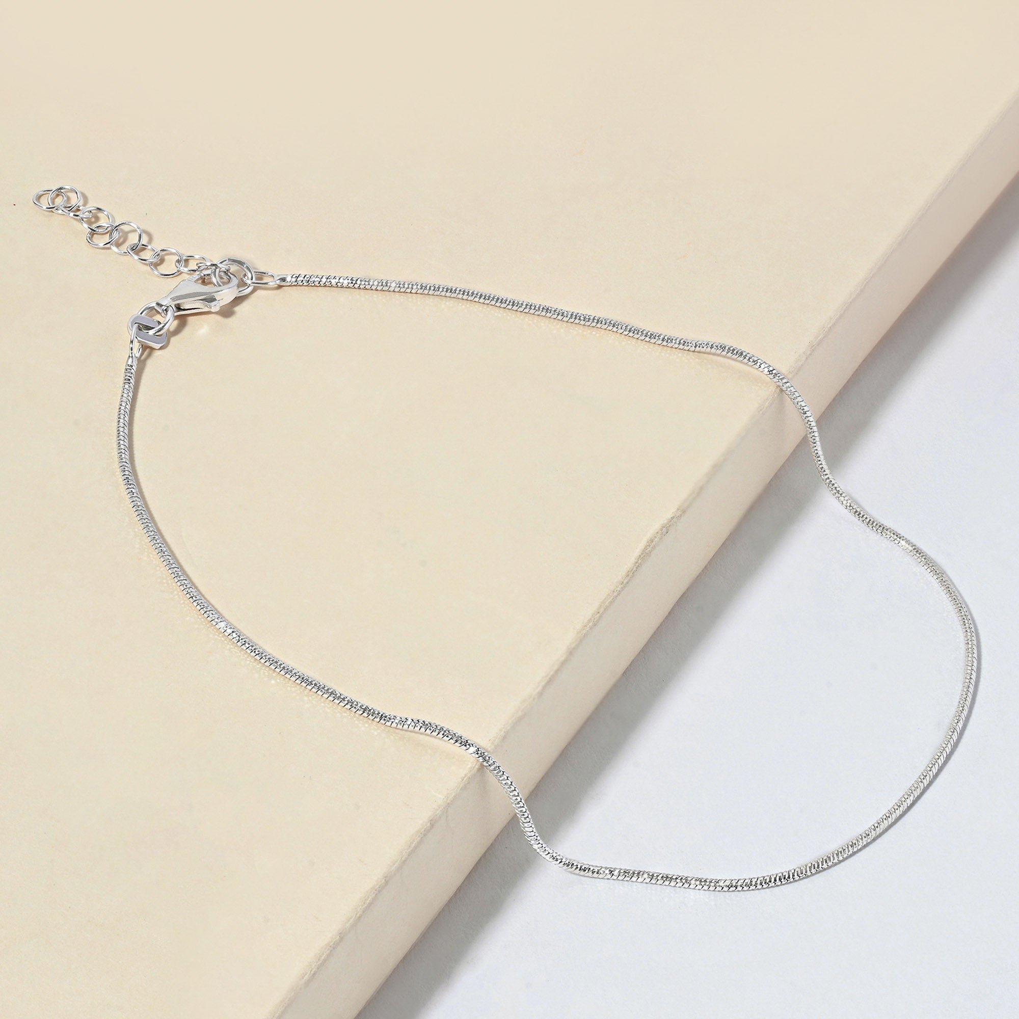 Classic Twist Silver Anklet