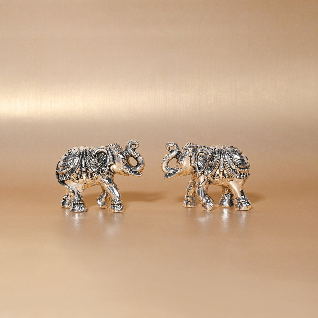 999 Silver Elephant Pair Gift Box