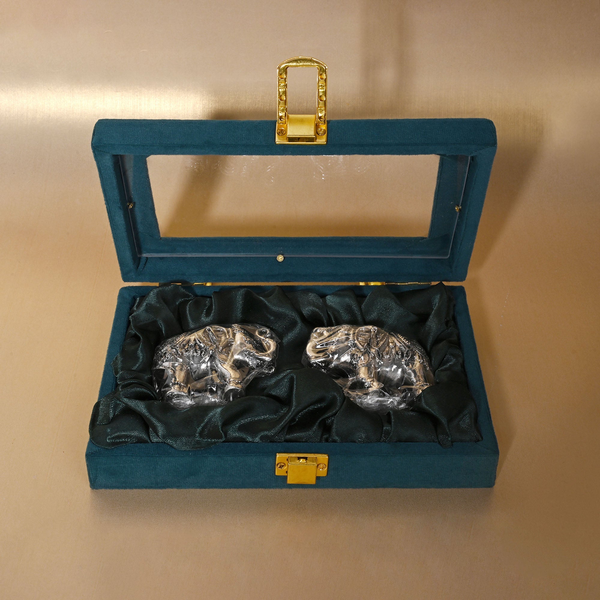 999 Silver Elephant Pair Gift Box