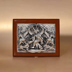 999 Silver Krishna Design Dry Fruit Gift Box