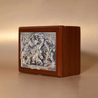 999 Silver Krishna Design Dry Fruit Gift Box